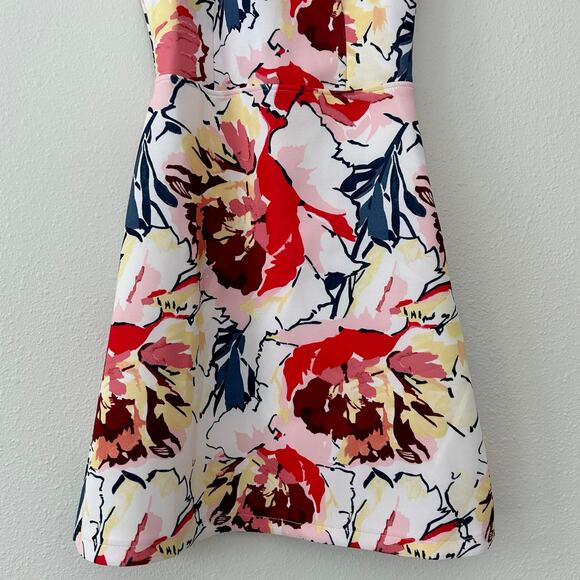 Abercrombie and Fitch floral halter mini key hole back spring colorful flowers S - Picture 4 of 15